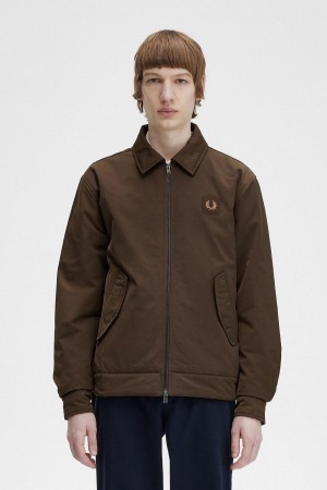 Abrigos Fred Perry Acolchado Zip Through Hombre Burnt Tobacco | ZCLMJ52447