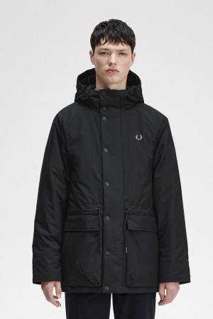 Abrigos Fred Perry Acolchado Zip Through Hombre Negras | XCLGW75176