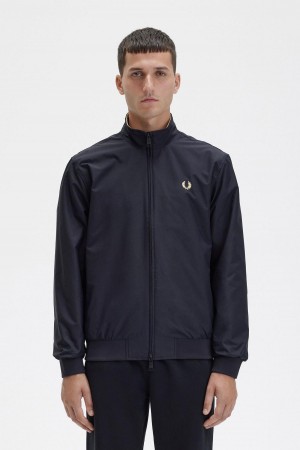 Abrigos Fred Perry Brentham Hombre Negras | CLJKU47822