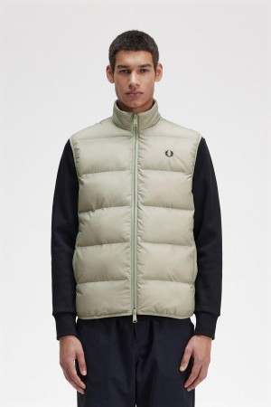 Abrigos Fred Perry Insulated Gilet Hombre Seagrass | SCLNY10722