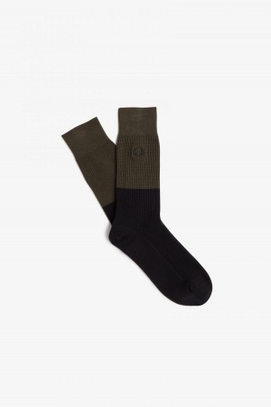 Calcetines Fred Perry Waffle Knit Accessories Verde Negras | GCLEC98187