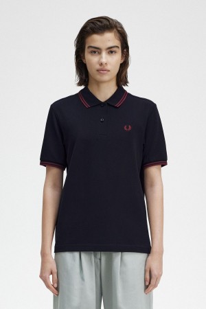 Camisa Polo Fred Perry G3600 Mujer Azul Marino | FCLUI73329