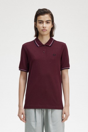 Camisa Polo Fred Perry G3600 Mujer Rosas Rosas Negras | CLCVG55875