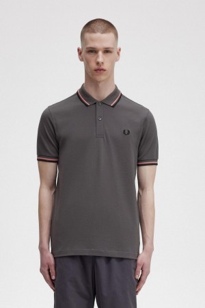 Camisa Polo Fred Perry M3600 Hombre Coral Negras | CLJKU82677