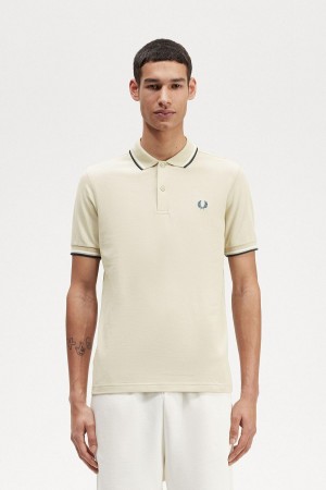 Camisa Polo Fred Perry M3600 Hombre Verde Menta Blancas Azules | TCLPQ26399