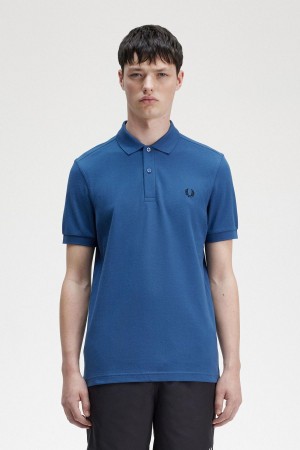 Camisa Polo Fred Perry M6000 Hombre Azules Negras | TCLPQ37535