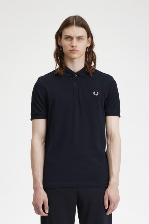 Camisa Polo Fred Perry M6000 Hombre Azul Marino Rosas Oscuro | CLNEJ22449