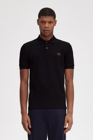 Camisa Polo Fred Perry M6000 Hombre Negras Marrones | DCLVO99686