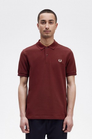 Camisa Polo Fred Perry M6000 Hombre Oxblood / Ecru | CLJKU72316