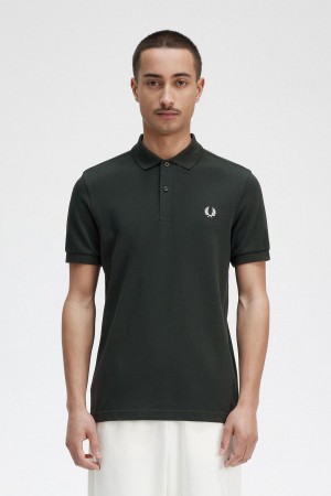 Camisa Polo Fred Perry M6000 Hombre Verde Blancas | QCLUV84424