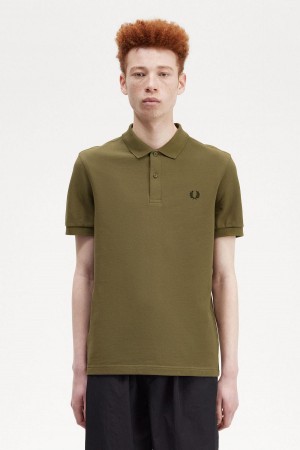 Camisa Polo Fred Perry M6000 Hombre Verde Negras | YCLGT41372