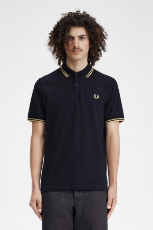 Camisa Polo Fred Perry Shanghai M12 Hombre Negras | CLICD40260