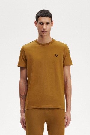 Camiseta Fred Perry Contrast Tape Ringer Hombre Verde Menta | CLJVR18699