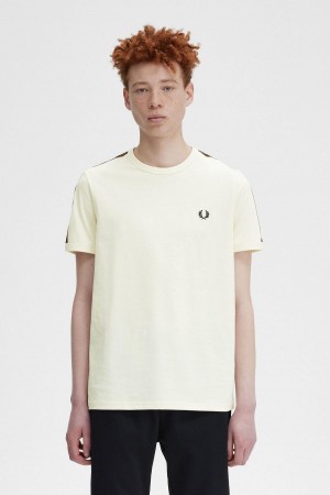 Camiseta Fred Perry Contrast Tape Ringer Hombre Marrones | CLQAV24991