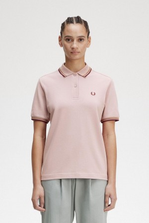 Camiseta Fred Perry G3600 Mujer Rosas Rosas | ACLDF15731