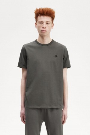 Camiseta Fred Perry Ringer Hombre Verde | CLEGJ28537