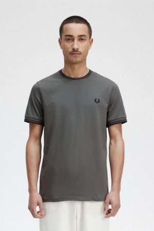 Camiseta Fred Perry Twin Tipped Hombre Verde | CLXMI84466