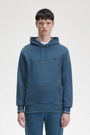 Chandals Fred Perry Tipped Encapuchado Sweatshirt Hombre Azules | CLQAV69685