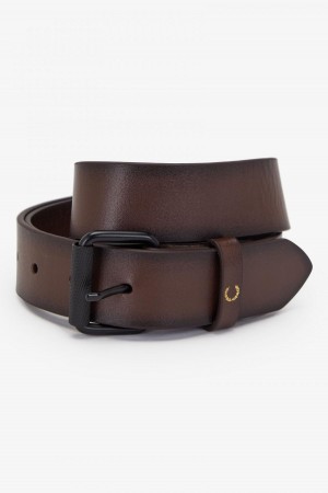 Cinturón Fred Perry Burnished Cuero Accessories Burnt Tobacco | SCLNY99994