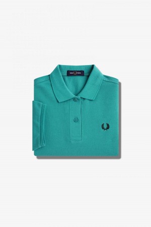 Fred Perry Shirt Fred Perry G6000 Mujer Verde Menta Oscuro Negras | CLJBT43275