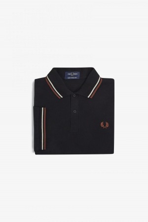 Fred Perry Shirt Fred Perry M12 Hombre Negras Marrones | CLIIZ66346