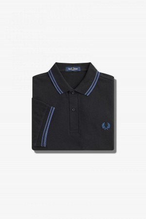 Fred Perry Shirt Fred Perry M3600 Hombre Negras Azules Azules | ACLDF74600