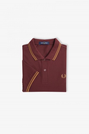 Fred Perry Shirt Fred Perry M3600 Hombre Oxblood / Shaded Stone / Shaded Stone | ZCLMJ72669