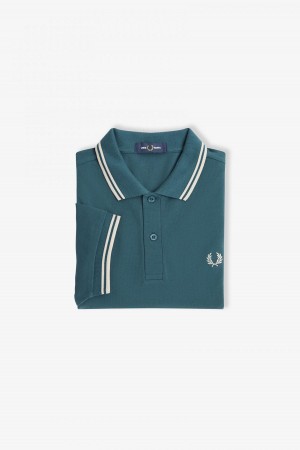 Fred Perry Shirt Fred Perry M3600 Hombre Azules Verde Menta Verde Menta | MCLFT74890