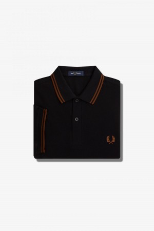 Fred Perry Shirt Fred Perry M3600 Hombre Negras Marrones Marrones | CLEAH40169