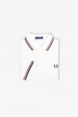 Fred Perry Shirt Fred Perry M3600 Hombre Blancas Rojas Azul Marino | SCLVO15422