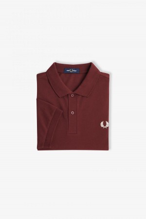 Fred Perry Shirt Fred Perry M6000 Hombre Oxblood / Ecru | DCLKV54298