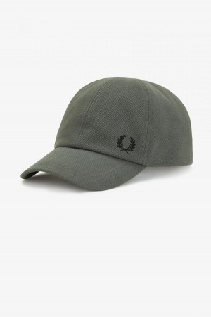 Gorra Fred Perry Classic Piqué Accessories Verde Negras | XCLGW27114