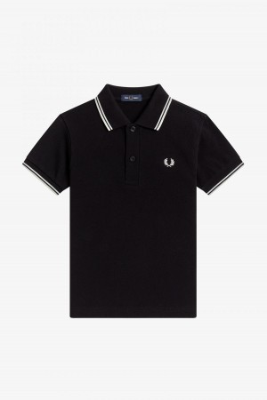 Niños Fred Perry Kids Twin Tipped Accessories Negras Blancas Blancas | DCLVO94902