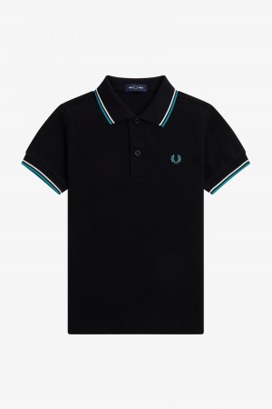 Niños Fred Perry Kids Twin Tipped Accessories Negras Verde Menta Oscuro | CLQAV69530