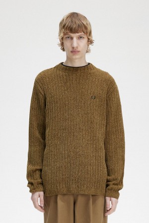 Prendas De Punto Fred Perry Chenille Rib Jumper Hombre Shaded Stone | CLJKU62946