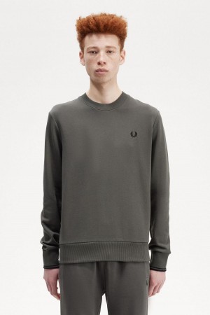 Sudaderas Fred Perry Crew Neck Hombre Verde | CLCIF74820