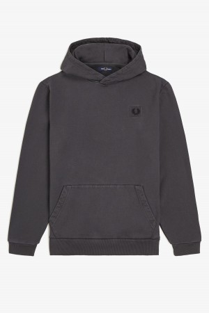 Sudaderas Fred Perry Heavyweight Encapuchado Hombre Gunmetal | YCLVQ40913