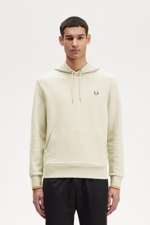 Sudaderas Fred Perry Tipped Encapuchado Hombre Oatmeal | ACLDF48028