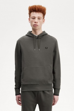 Sudaderas Fred Perry Tipped Encapuchado Hombre Verde | CLJBT94150