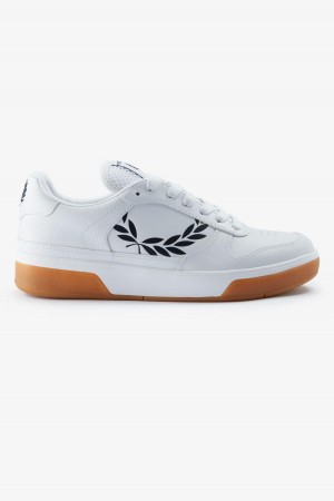 Zapatos Fred Perry B300 Hombre Blancas Azul Marino | TCLPQ31511