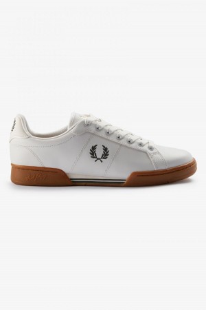 Zapatos Fred Perry B722 Hombre Blancas Verde | QCLUV15288