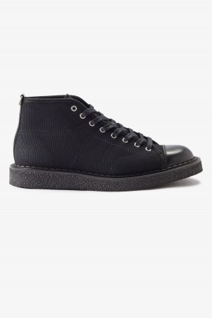 Zapatos Fred Perry Lona Monkey Hombre Negras | CLEAH45916