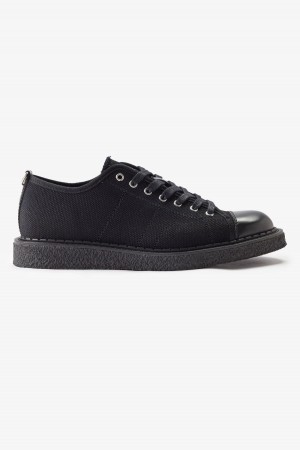 Zapatos Fred Perry Lona Monkey Mujer Negras | DCLVO78576