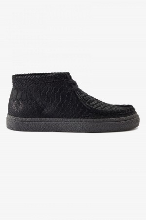 Zapatos Fred Perry Mid Dawson Hombre Negras | PCLER82013