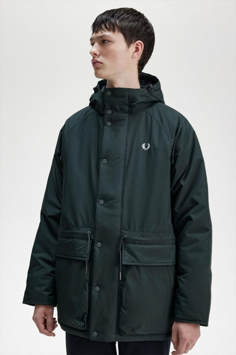 Abrigos Fred Perry Acolchado Zip Through Hombre Verde | TCLWZ88754