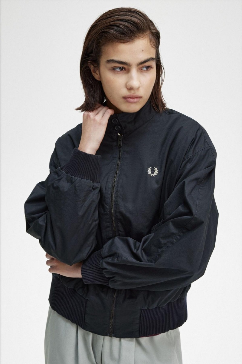 Abrigos Fred Perry Batwing Zip-Through Mujer Azul Marino | LCLSX20122