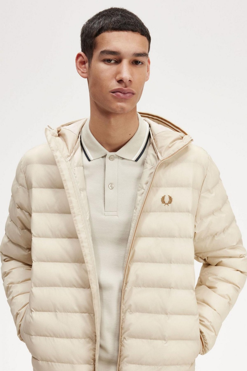 Abrigos Fred Perry Encapuchado Insulated Hombre Oatmeal | CLDYB53035