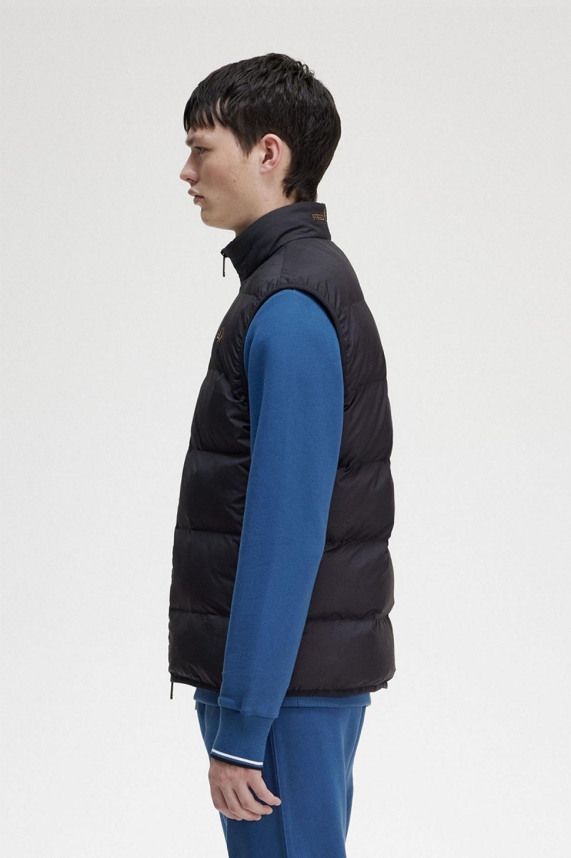 Abrigos Fred Perry Insulated Gilet Hombre Negras | CLXMI97005