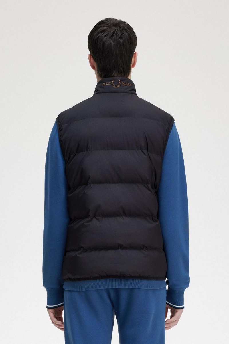 Abrigos Fred Perry Insulated Gilet Hombre Negras | CLXMI97005