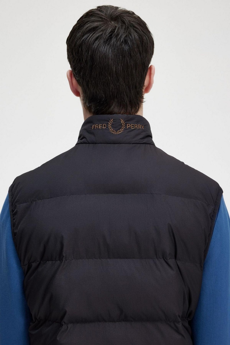 Abrigos Fred Perry Insulated Gilet Hombre Negras | CLXMI97005